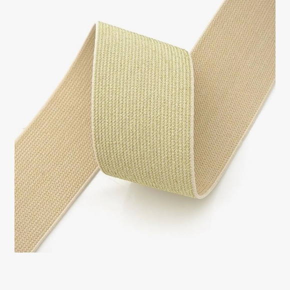 BNIB Bling Gold Women’s Wide Stretchy Elastic Cinch Belt - Picture 5 of 5